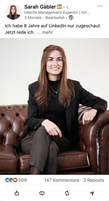 Sarah Gaebler LinkedIn post